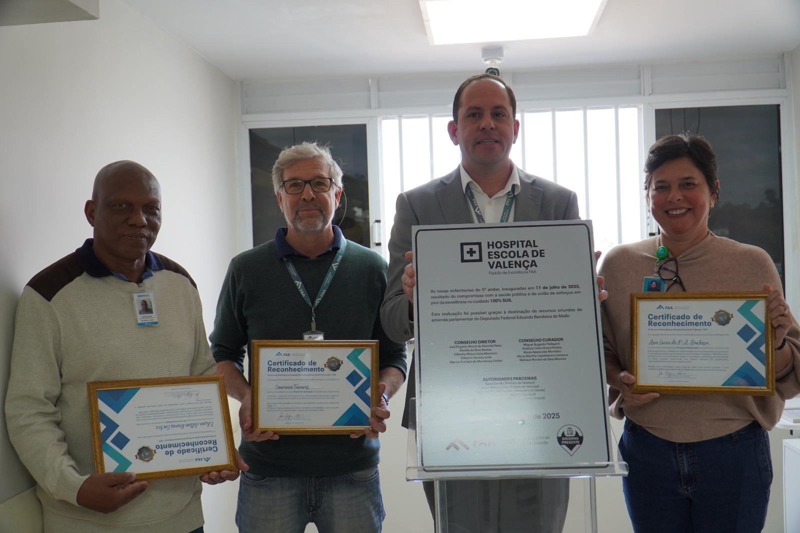 FAA homenageia colaboradores com 35 anos dedicados ao Hospital Escola de Valença
